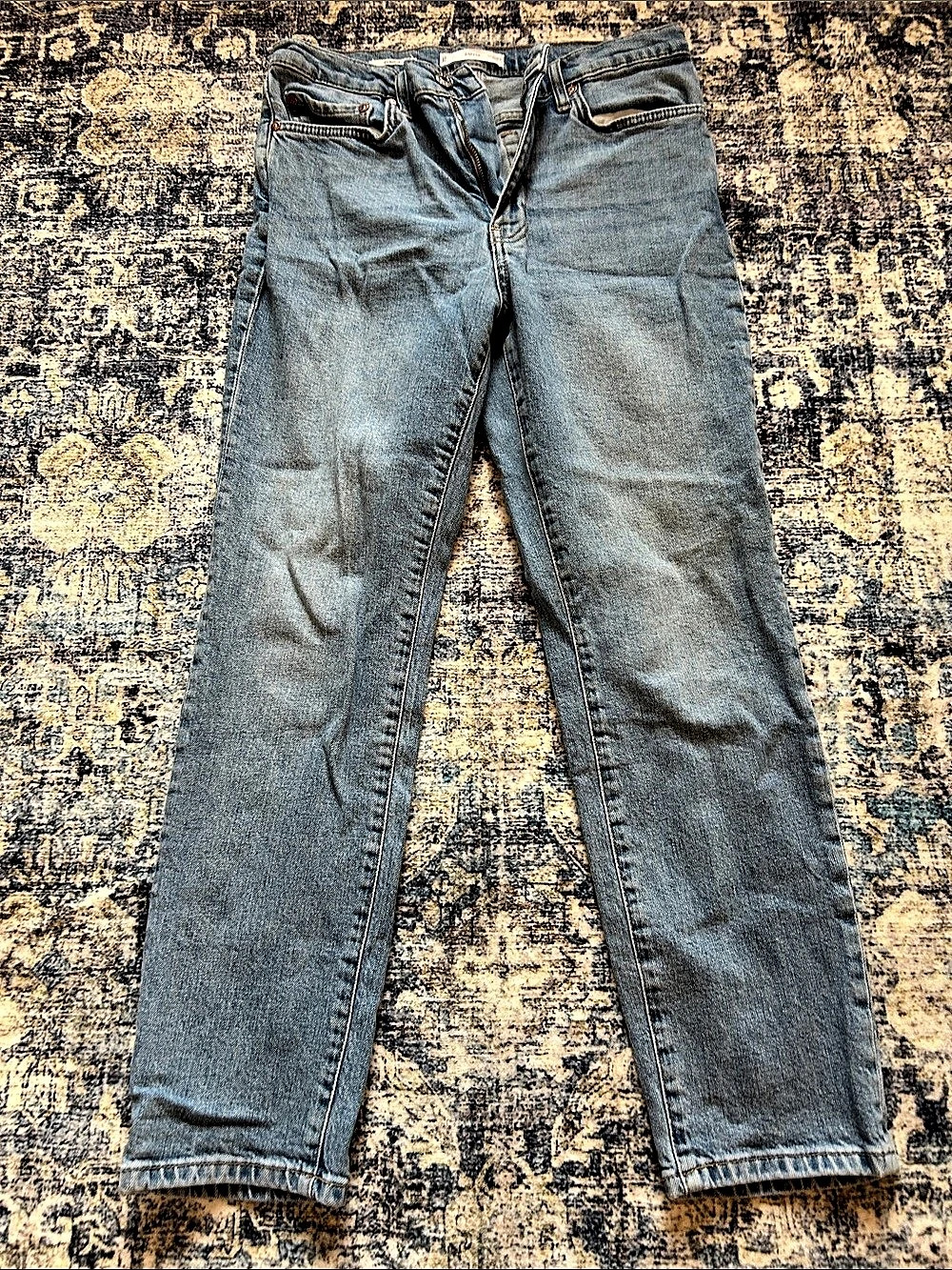 MANGO Claudia Straight Leg Jeans in Blue